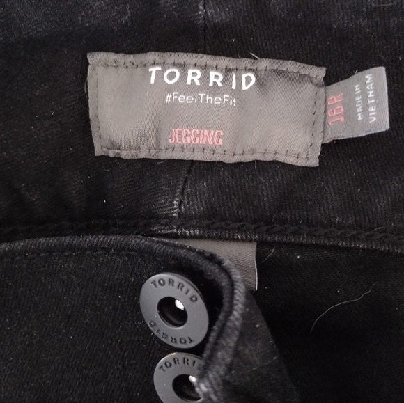 Torrid Black Skinny Pants with Zipper Accents - Picture 2 of 3